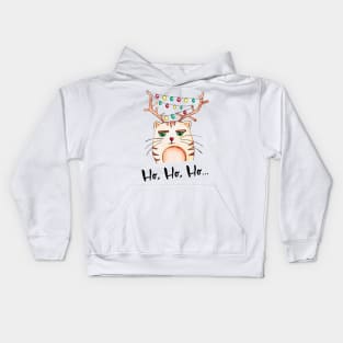 Watercolor - Mildly impressed Ho Ho Ho cat Kids Hoodie